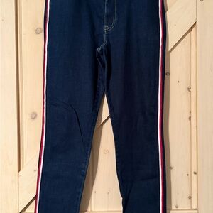 Tommy Hilfiger Tribeca Skinny Denim Jeans with Red Accent Size 12